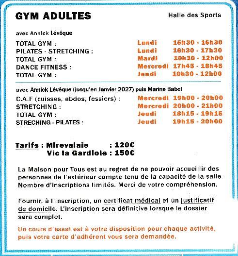 Gym adulte 2029